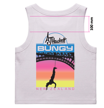 Vintage Retro - Crop Tank - White